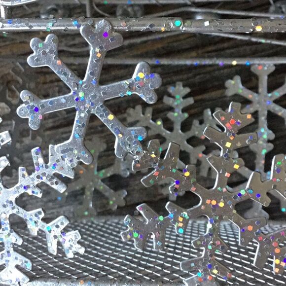 Snowflake Xmas gift basket table decoration Christmas winter - Picture 4 of 7